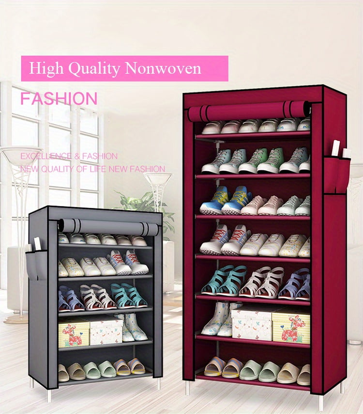 Multi-layers Portable Shoe Rack, Vertical Shoe Rack With Dustproof Cover,  Home And Dorm Entryway Shoe Storage Cabinet, Suitable Shoe Organizer For  Entrance, Bedroom, Dormitory, Closet - Temu