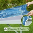 thumbnail image 6 of Blue White Tie Dye Swirl Pattern Square Fitted Tablecloth with Elastic Edge,Square Table Cover,Washable Elastic Table Cover for Home Kitchen Party Decor 36"x36", 6 of 6
