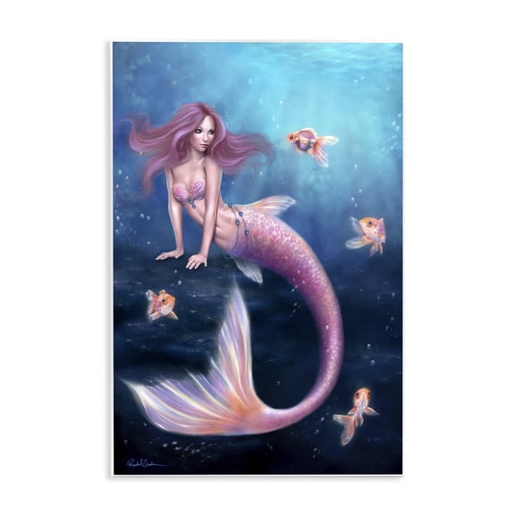 Aurelia Mermaid & Fish Wall Plaque Art, design by Rachel Anderson