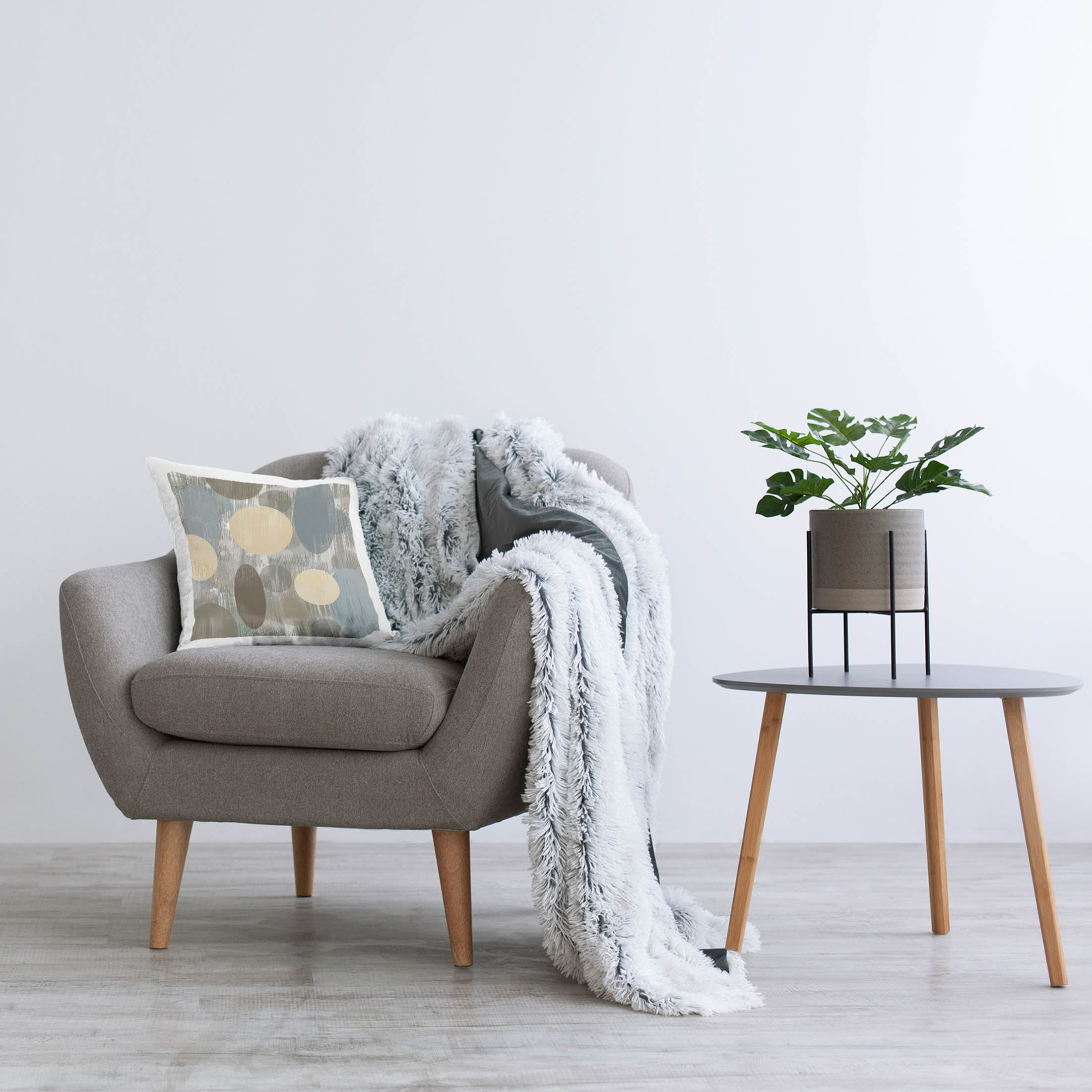 Stupell Industries Circle Pattern Layered Shapes Printed Throw Pillow Design by Brent Nelson