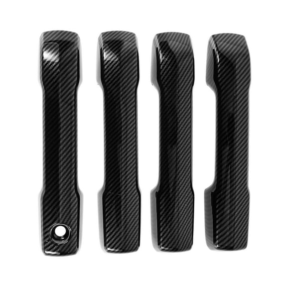 Exterior Door Handle Cover Trim Front Left Front Right Rear Left Rear Right Door Handle Cover for Toyota Tacoma 2024-2025 Carbon Fiber Black ABS 1 Set