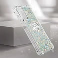 thumbnail image 3 of Glitter Case for Moto G 5G 2022, Bling Sparkle Floating Liquid Soft TPU Cushion Fashion Girly Women Girls Clear with Ring Holder Phone Cover for Motorola Moto G 5G 2022（Not 2021）  Silver, 3 of 12