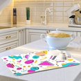 thumbnail image 6 of Yayeee Dish Drying Mat for Kitchen Counter 16"x18" Microfiber Absorbent Pad, Purple Abstract Shapes, 6 of 7