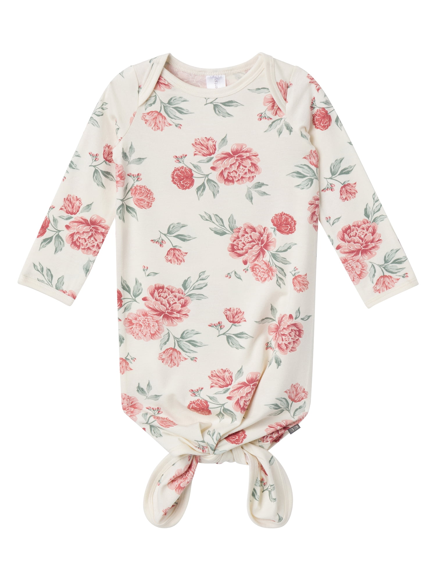 Modern Moments by Gerber Baby Neutral Viscose Knotted Gown With Mittens, 2-Pack, Newborn - 0/3 Months