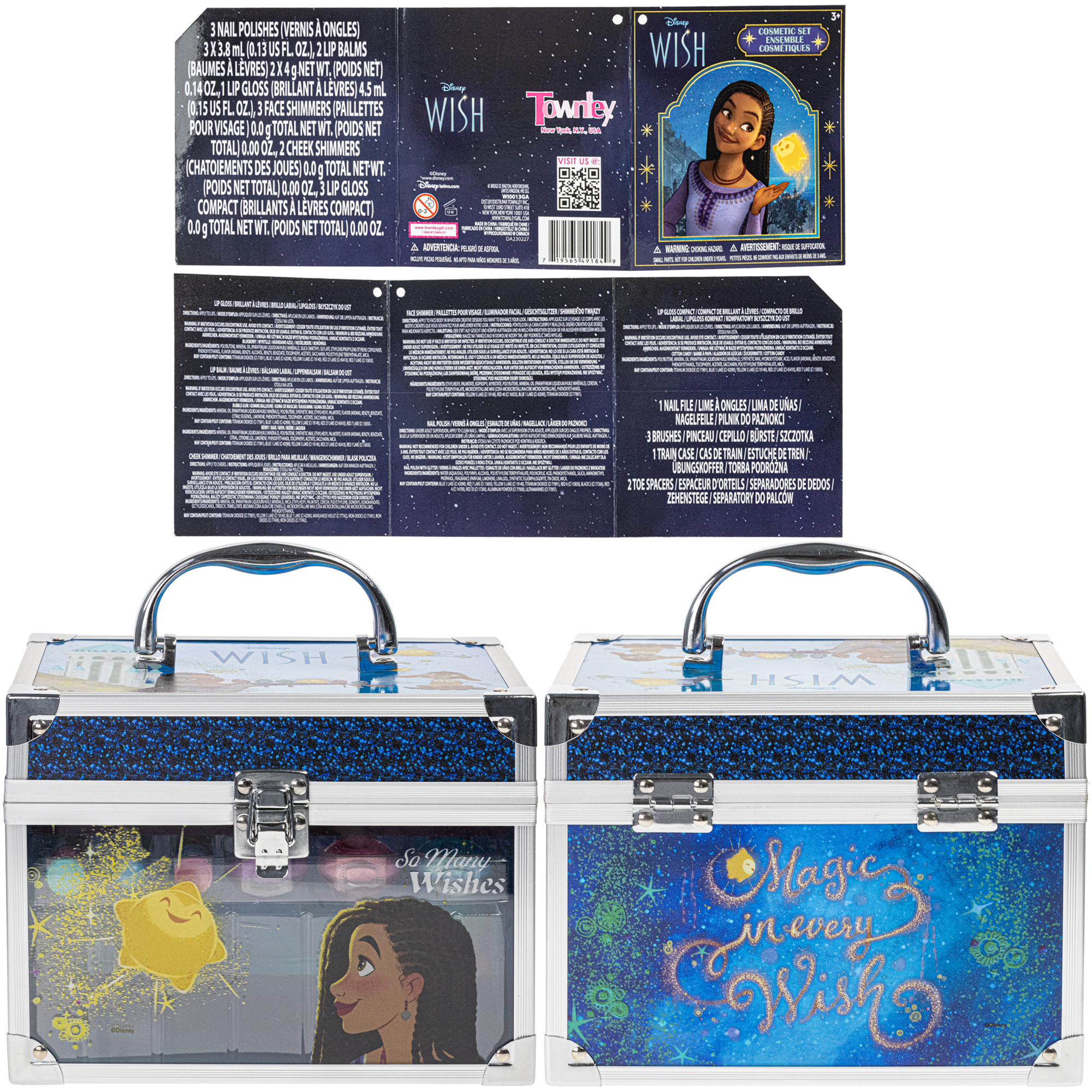Disney Wish Train Case Pretend Play Cosmetic Set- Kids Beauty, Toy, Gift for Girls, Ages 3+ by Townley Girl - image 5 of 9