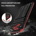 thumbnail image 4 of For Samsung Galaxy A42 5G Case, Heavy Duty Dual Layer Hybrid Rugged Shockproof Case with Kickstand Card Slot Protective Cover, Red, 4 of 8