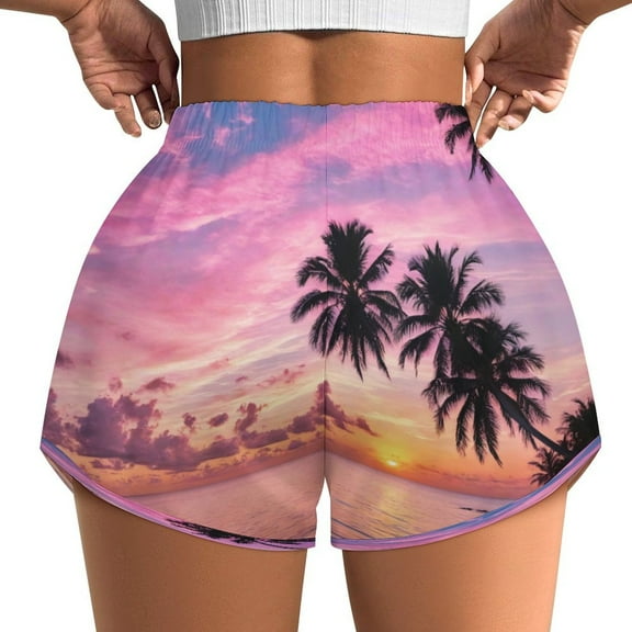 Women's Originals Shorts, Jersey Sports Shorts, Gym Shorts For Women, Sunset over The Ocean, S, Plus Size Available