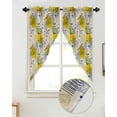 thumbnail image 2 of Swag Curtains, Summer Watercolor Lemon Banana Line Cotton Hemp Beige Rod Pocket Kitchen Curtains Valances Tier Curtains Swag Valance Curtains for Bedroom Living Room 28" x 36", 2 Panels, 2 of 6