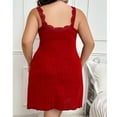 thumbnail image 6 of Xixinqiwan Lace Nightdress for Women Plus Size Sexy Nightgown Spaghetti Strap Short Negligee Slip Chemise with V Neck Red XXL, 6 of 6