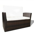 thumbnail image 2 of vidaXL 4 Piece Garden Lounge set with Cushions Poly Rattan Brown, 2 of 4