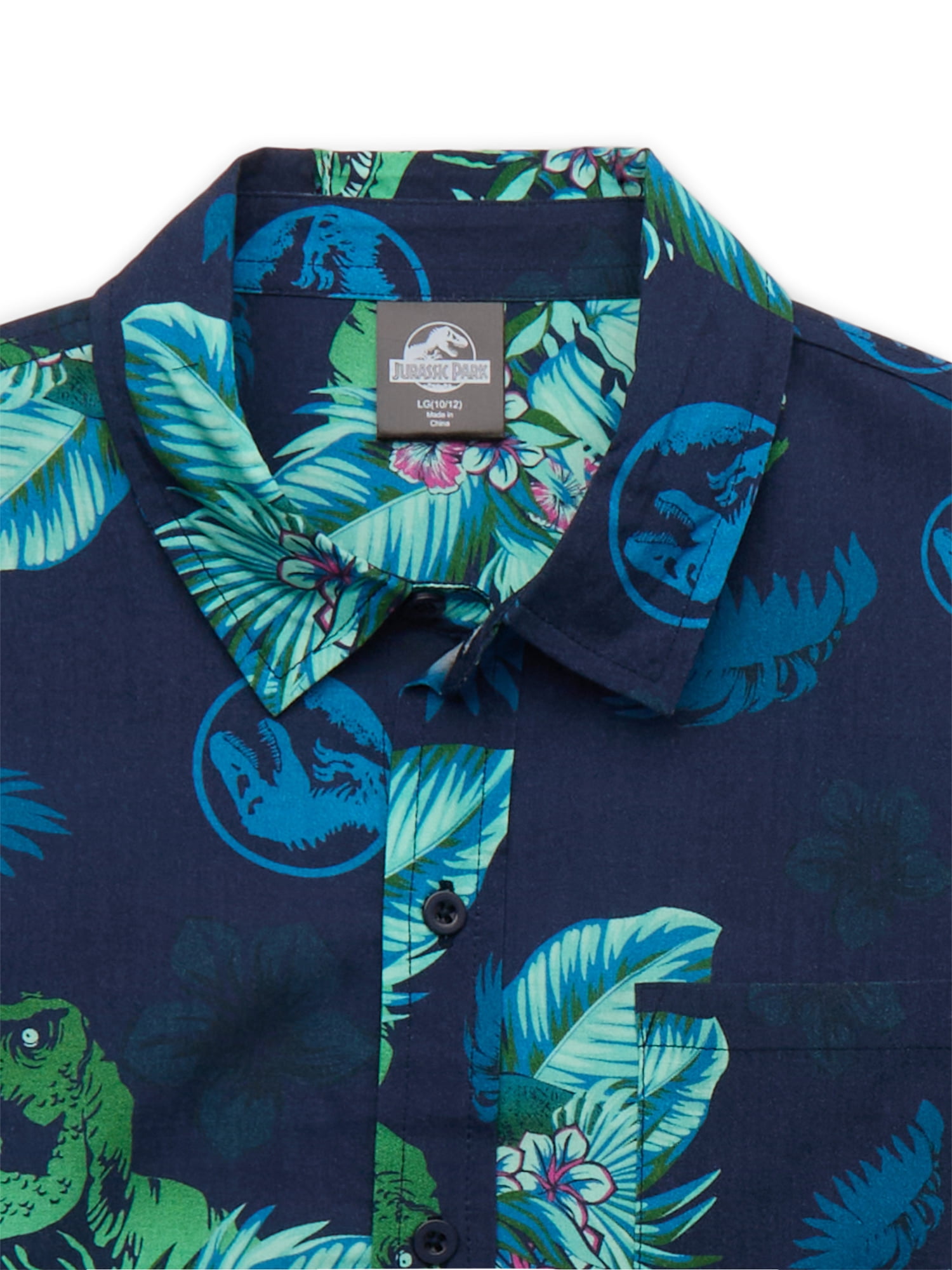 Jurassic Park Boys' Print Button Up Shirt, Sizes 4-18