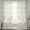 thumbnail image 2 of Khaki Flower Sheer Curtains 63 Inches Length 2 Panels Set, Window Sheer Curtains for Living Room/Bedroom, Vintage Farmhouse Boho Leaf Spring Plant Light Filtering Rod Pocket Curtain 52'' x 63'' x 2, 2 of 7