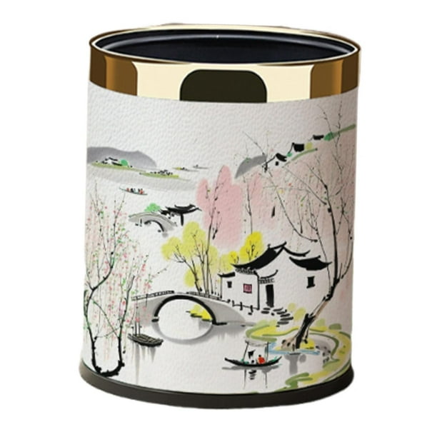 Elegante bote de basura decorativo de 10 litros para dormitorios, oficinas, uso doméstico, salas de estar y Estilo A