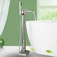 thumbnail image 2 of Brushed Nickel Bathtub Faucet Tub Filler Freestanding Floor Mounted&Hand Shower, 2 of 11
