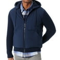 thumbnail image 2 of Bass Outdoor Sweater Jacket Mens 2XL Navy Blaze Mixed Media Zip-Front Hooded, 2 of 2