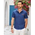 thumbnail image 2 of COOFANDY Mens Cotton Short Sleeve Button Down Shirts Collared Summer Denim Shirt, 2 of 5