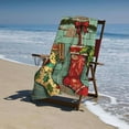 thumbnail image 4 of PHYHOO Beach Towel Decorative Christmas Colorful Stockings Blanket Or Bath Towel Microfiber Holiday Sand Free Travel Towels Pool Travel Swimming 30x60in, 4 of 8