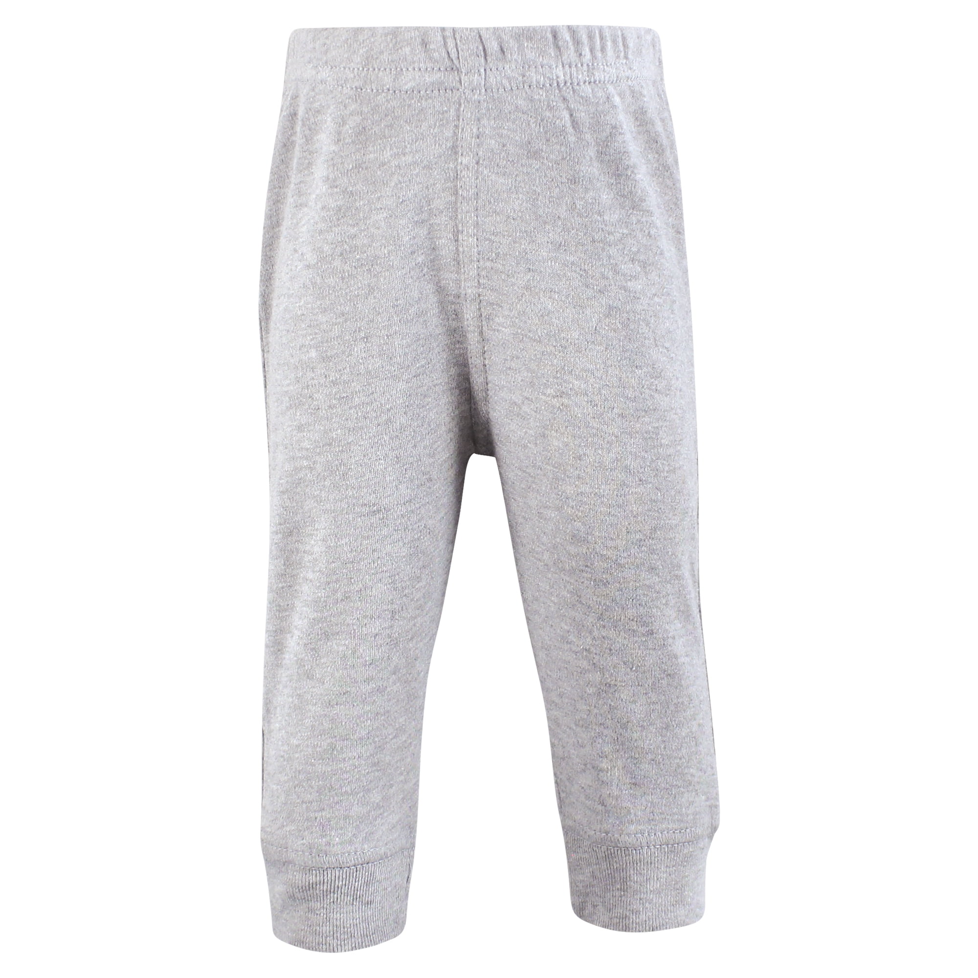 Hudson Baby Cotton Pants and Leggings, Neutral Beige Charcoal, 6-9 Months