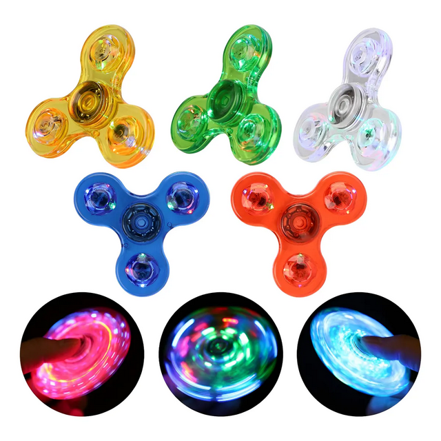 5pc Fidget Spinner Antiestrés Diseños Variados Con Luces Led Xtellar multicolor