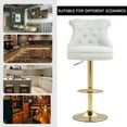 thumbnail image 4 of VIOLHEDO 2 Set Velvet Swivel Bar Stool with Adjustable Height and Comfortable Cushioned Seat, 4 of 6