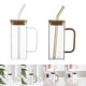 thumbnail image 1 of Taza de Vidrio BLESIY 400ml Cuadrada con Tapa de Madera, 1 of 8
