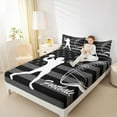 thumbnail image 4 of Homewish Boys Football Soccer Twin Sheet Sets, Cartoon American Flag Twin Fitted Sheet, Modern Sports Theme Flat Sheet, Super Cozy Room Decor, 3-Piece, 4 of 7
