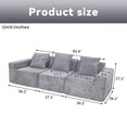 thumbnail image 4 of Leumius 82" 3 Seater Modular Cloud Sofa,Corduroy Upholstered Boneless Couch with Pillow Back Support Armrest,Fluffy Cloud Couches for Living Room Bedroom,No Assembly Required,Light Gray, 4 of 13