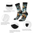 thumbnail image 4 of Wukai Chaussettes Mi-Mollet Colorées Imprimé Poisson Koi Coloré, Design Imprimé 3D Chaussettes Adultes, Chaussettes de Sport Haute Élasticité Respirantes, Adaptées pour Quotidien, Unisexe, 4 of 6