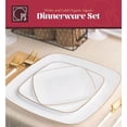 thumbnail image 3 of 32 Piece Plastic Plates Set, 16 Dinner Plates 10 Inch, 16 Salad Plates 7 Inch, Elegant Disposable Dinnerware Party Plates Holiday Christmas Thanksgiving Heavyweight Tableware - Posh Setting, 3 of 5