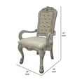 thumbnail image 5 of Aurora 26 Inch Tufted Dining Armchair Set of 2 Faux Leather Bone White, 5 of 6