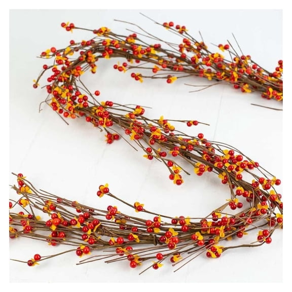 Harvest Orange Artificial Bittersweet by Drevy - for Fall Decor and Autumn Centerpiece Displays (6 Feet Long)