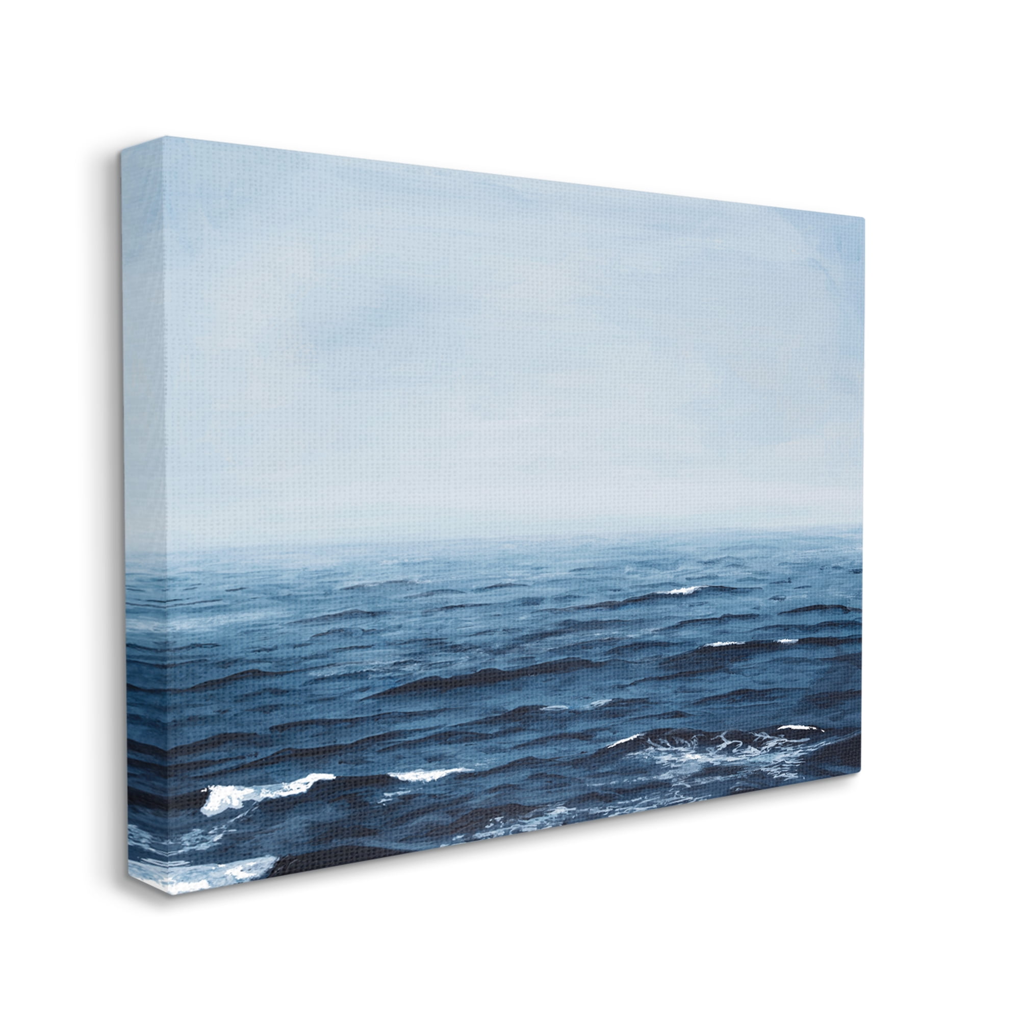 Stupell Industries Choppy Ocean Water Waves Foggy Nautical Horizon Photograph Gallery Wrapped Canvas Print Wall Art, Design by Michael Willett
