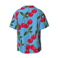 thumbnail image 2 of KLL Cherry Print Men's Shirt Short Sleeve Button Down Summer Cuba Beach Shirts- XX-Large, 2 of 7