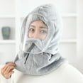 thumbnail image 4 of iHPH7 Winter Hats for Women Scarves for Women Hat Scarf Hat with Scarf Attached Neck Warmer Gorros De Frio Para Mujeres Hooded Scarf for Women Gray One Size, 4 of 9