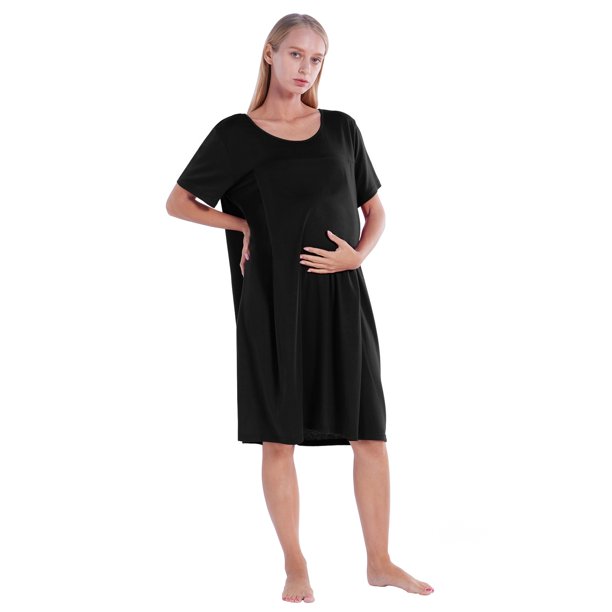 Xmarks Labor and Delivery Gown Short Sleeve Maternity Nightgown