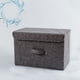 thumbnail image 2 of UKAP Contenedores de almacenamiento de tela para el hogar plegables con tapas de manijas Caja plegable Organizador de contenedores de lino, 2 of 5