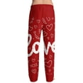 thumbnail image 6 of Fgvctg Valentine's Day Mens Pajamas Loungewear Sleepwear Wide Leg Pajama Heart Print High Waisted Pjs Pant Oversized Fall Spring Drawstring Lounge Pants with Pockets Pink S, 6 of 6