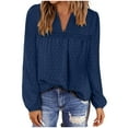 thumbnail image 6 of BLVB Boho Tops for Women V Neck Chiffon Blouses Flowy Dressy Casual Lace Womens Long Sleeve Shirts Trendy Clothes, 6 of 7