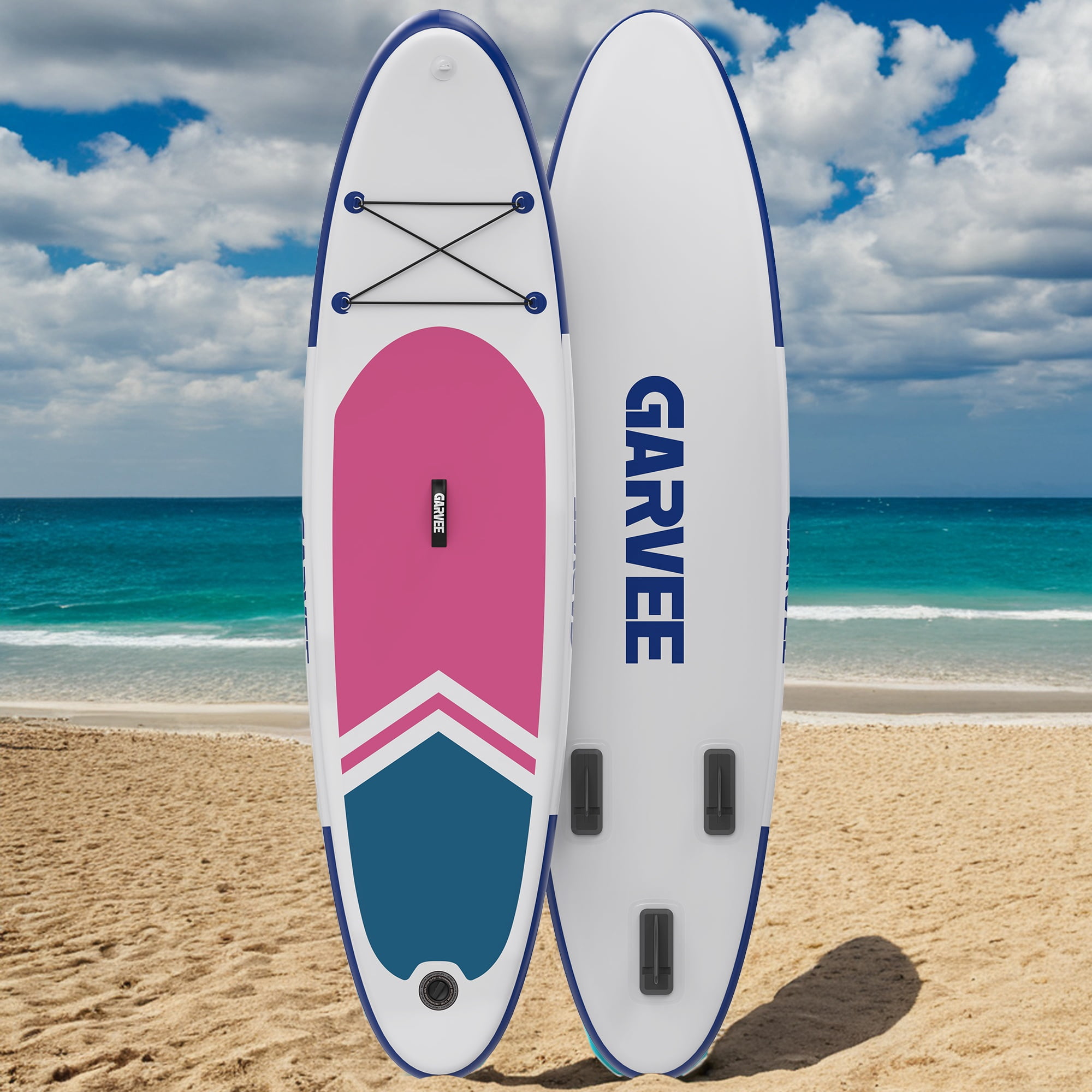 Garvee Inflatable Stand-up Paddle Board, 10.6' x 32'' x 6'', with Camera Mount, Rose Red