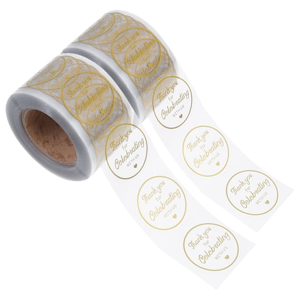 WORGEOUS 2 rollos de pegatinas redondas de agradecimiento, caja de regalo decorativa, pegatinas de sellado, pegatinas de embalaje de caja