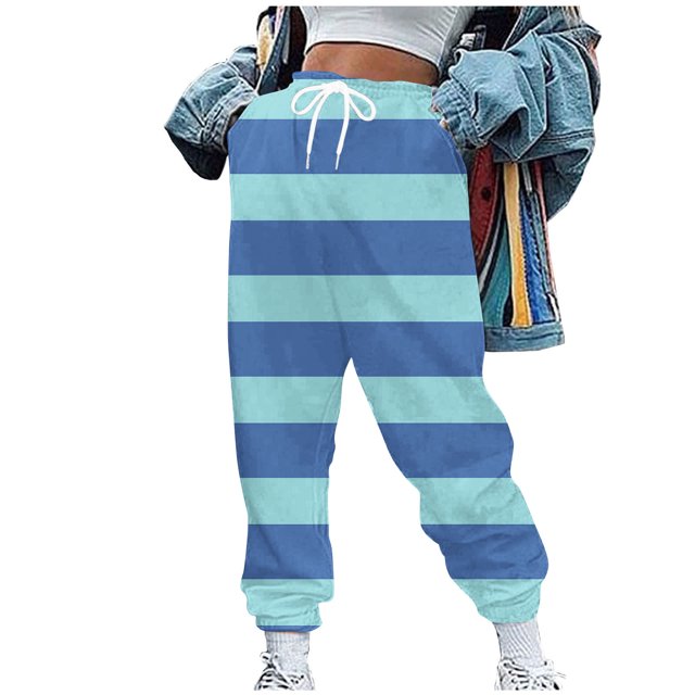 ameIAEA Track Pants Women Elastic Waist Workout Sweatpants Drawstring Wide Leg Trosuer with Pockets