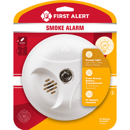 First Alert Battery Operated Smoke Alarm with Escape Light Detector, SA304CN3