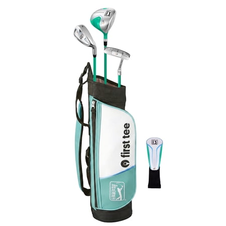 PGA TOUR x First Tee Junior Golf Club Set with Carry Bag, 5-Piece, Right-Handed, Kids Heights 4'1" to 4'8", Green