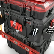 Hyper Tough Hyper Stack 3-Piece Modular Rolling Toolbox System, Black