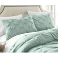 thumbnail image 2 of Chezmoi Collection Sydney 7-Piece Pinch Pleat Comforter Set, Lightweight Pintuck Bedding for All Season, Full, Seafoam Green, 2 of 7