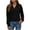 Navy, variant on CHGBMOK Womens Long Sleeve Shirts Collared V Neck Knitted Business Casual Tops Ribbed Sweater Loose Blouses