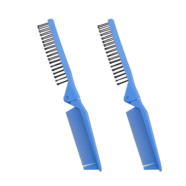 Peine de pelo plegable, peine cepillo de pelo portátil de viaje, peine de masaje antiestático de doble cabeza