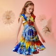 thumbnail image 5 of Edvintorg Flower Girl Dress 4Th Of July Crewneck Flutter Sleeve A Line Dresses Fashion Graphic Party Dress Size 5-14, 5 of 8