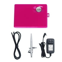 Pinkiou Airbrush Kit Makeup Spray Gun Set with Mini Compressor for Cake Decoration Nail Painting Temporary Tattoo Hobby Art (Pink)