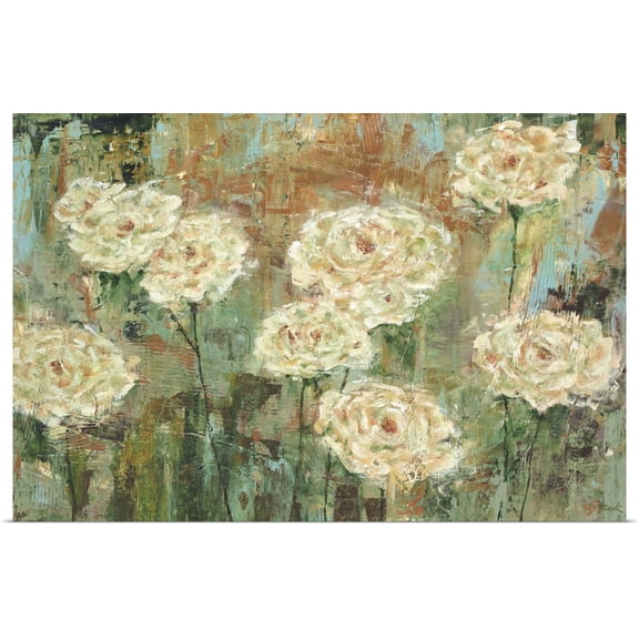 Great BIG Canvas | Rolled Carol Black Poster Print entitled White Roses